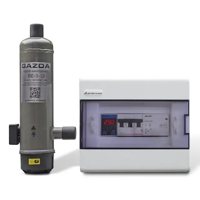 Cazan ionic trifazic GAZDA BE-3-12, 12 kW, cu termostat Wi-Fi Konlen KL-T-2T, pentru 120–150 m², incalzire prin radiatoare si pardoseala