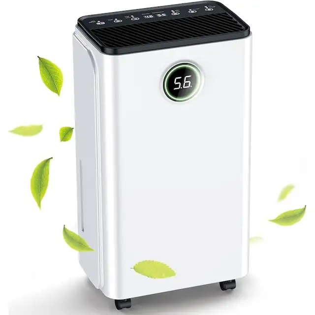 Dezumidificator Heber®, 12 l/zi afisaj si control digital, dezumidificare inteligenta, functie uscare haine, temporizator 24 de ore, WiFi, Smart Life
