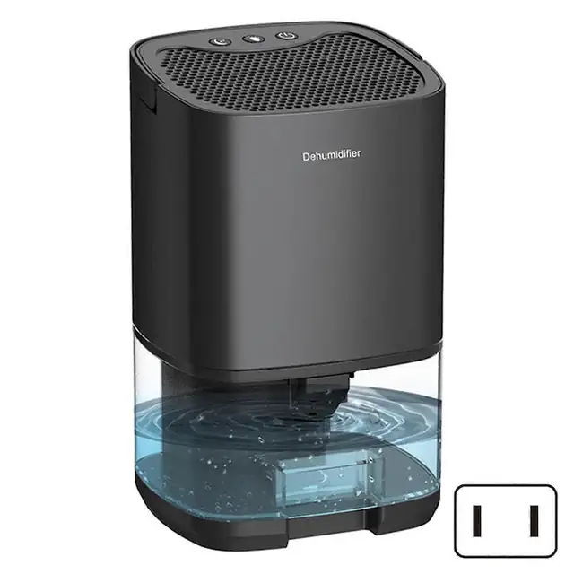 Dezumidificator pentru camera, 1L, 36 W, cu 7 lumini colorate, negru