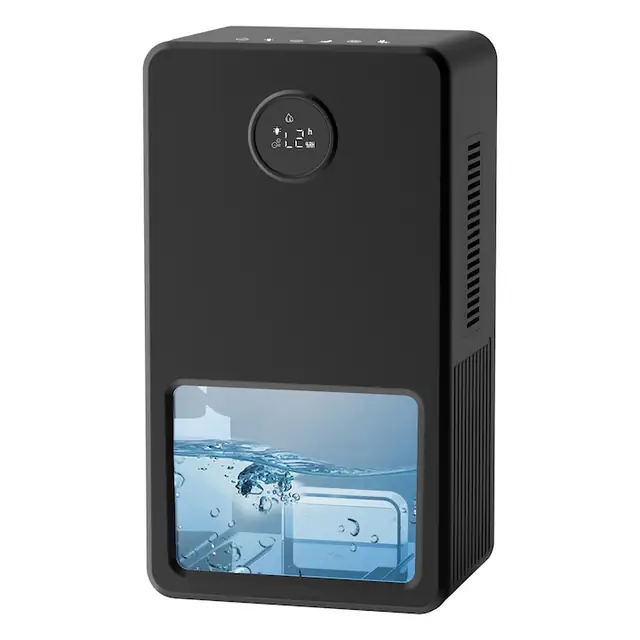 Dezumidificator portabil, afisaj digital LED, rezervor de apa de 3 litri, oprire automata la plin, functie de temporizator, potrivit pentru mai multe scenarii, 25x14, 65x37, 3 cm, negru