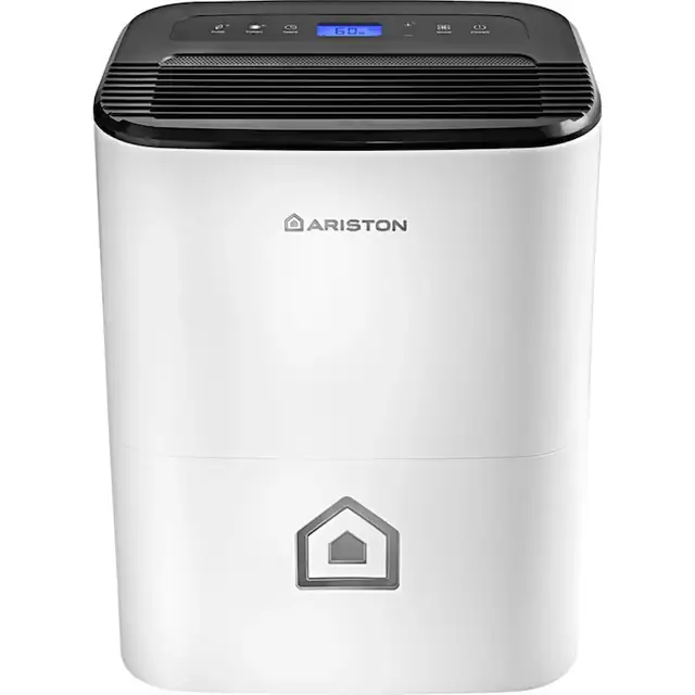 Dezumidificator camera, electric, Ariston Deos 21 S, 21 L / 24 h, Wi-Fi, 440 W, rezervor 3 L, oprire automata, timer, uscare rufe, purificare, drenaj continuu, suprafata dezumidificare 37 mp