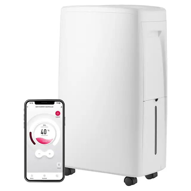 Dezumidificator Smart iOS si Android, 5 moduri Ventilator / Eco / Uscat / Auto, Functie anti-mucegai, Capacitate rezervor apa 1, 5 l