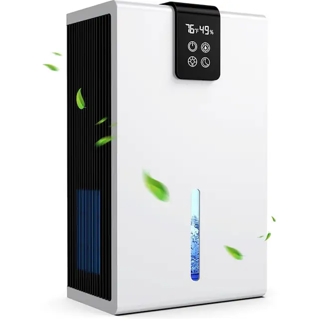 Dezumidificator electric, oprire automata, ultra-silentios, doua moduri de functionare, afisaj digital, portabil, alb, 3,5 l/zi, pana la 93 m²