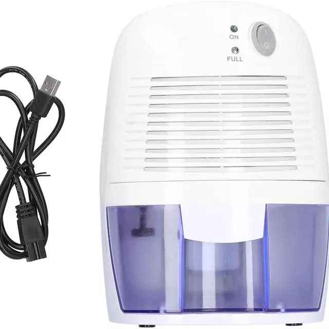 Dezumidificator electric portabil, dezumidificator compact, consum redus 22.5W, functionare silentioasa 40 dB, alb, 500 ml