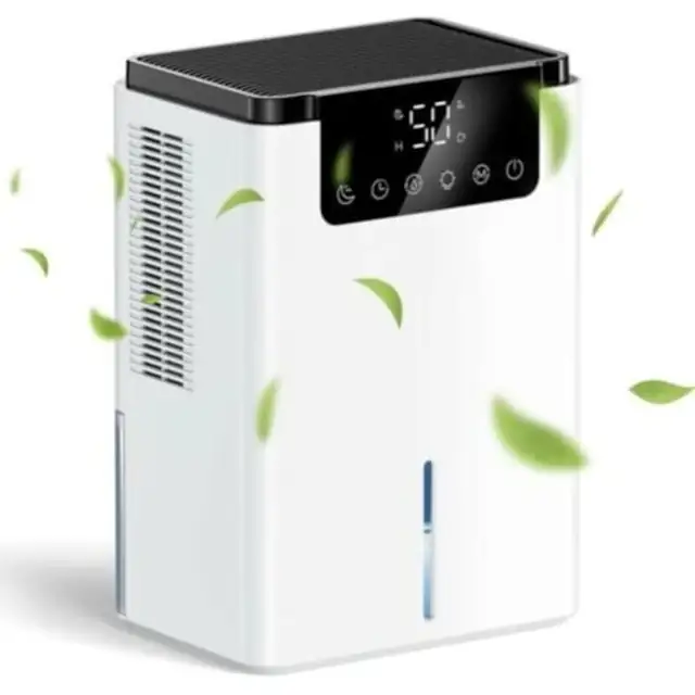 Dezumidificator portabil, aparat de dezumidificare, cu rezervor 1.5 l, pentru casa, dormitor, birou, alb/negru