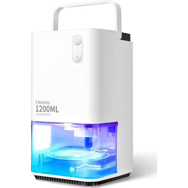 Dezumidificator de Camera Electric 1200 ML, Economisitor de Energie, Portabil, Ultra Silentios, Oprire Automata, 7 Lumini Colorate, Pentru Dormitor, Baie, Casa
