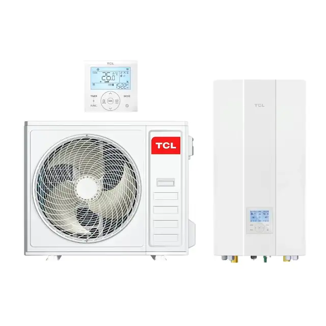 Pompa de caldura split TCL Tri-thermal R32 14kW A+++, pentru incalzire, racire si apa calda menajera, cu incalzitor electric 3kW, 3 Zone control, WiFi, protectie inghet in 3 etape, monofazata SMKLd-16D/3HBp-A / THF-14D/HBpO-A