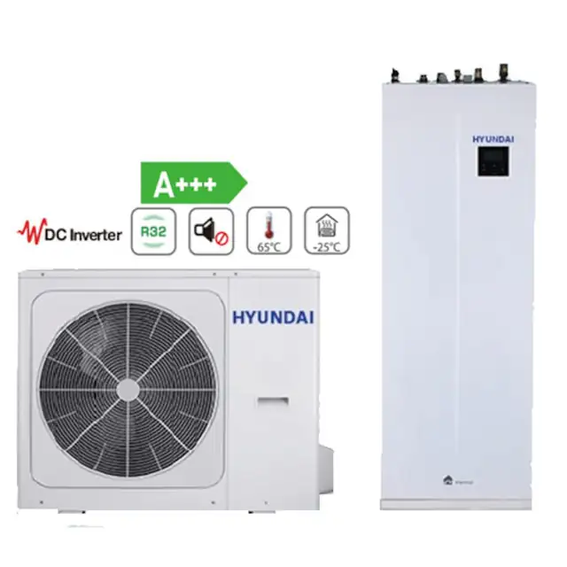 Pompa de caldura aer apa split HYUNDAI, All in One, R32, split 1x380 V, cu boiler incorporat 240 litri, 16 kW