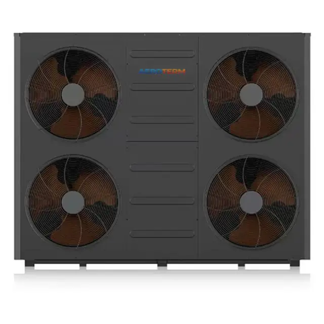 Pompa de caldura aer-apa, 70 kW, monobloc, trifazata, R32, alimentare 380V, compresor Panasonic, schimbator de caldura Alfa Laval, clasa A+++, Aeroterm, Gri