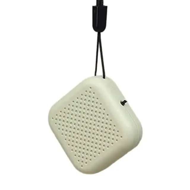 Purificator de aer portabil personal Hanging Neck, reincarcabil USB, silentios fara ventilator, elimina fum, praf si polen, filtreaza particule de 0,3 microni, cu curea pentru agatat, verde deschis, 1 buc, pana la 12 ore