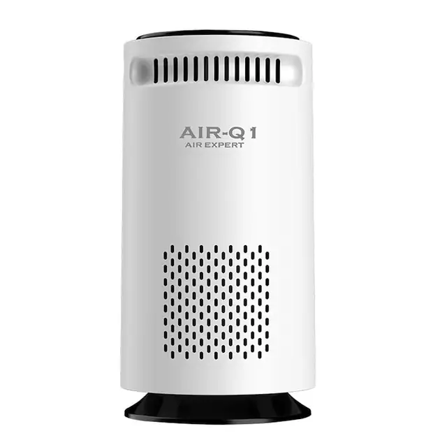 Purificator de aer, mic, pentru birou, alimentare USB, filtrare eficienta a particulelor, 0.3 microni, alb