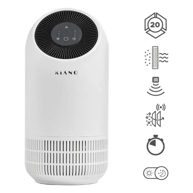 Purificator de aer Kiano Fillo cu filtru prelung, carbon si HEPA 13 smart