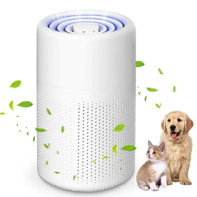 Purificator de aer, filtrare in 3 etape, poate elimina fumul/polenul/matreata/parul/mirosurile, potrivit pentru acasa si birou, alb