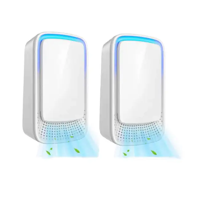 Purificator de aer compact, 2 piese, ionizator negativ, alb, pentru casa, birou, functionare silentioasa