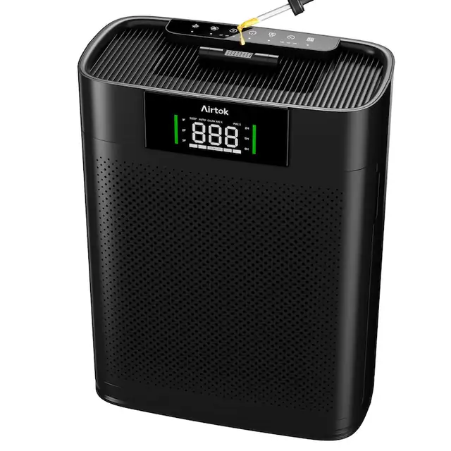 Purificator de Aer AIRTOK, Hepa, Monitor Calitate Aer PM 2.5, Aromaterapie, pentru camere până la 1300 ft