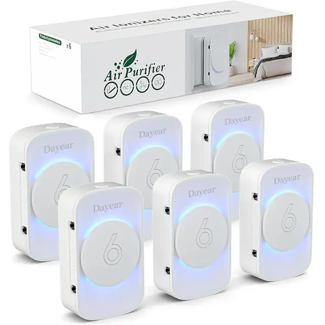 Purificator de Aer Dayear, Cu Ioni Negativi, Conectabil, 3 Moduri De Iluminare LED, Set 6 Bucăți