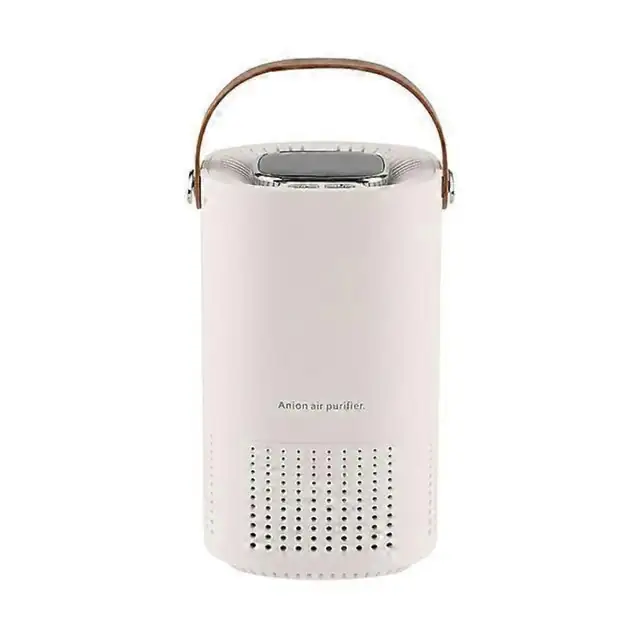 Purificator de aer portabil, generator de ioni negativi, alb, 88x83x137mm, cu filtru Hepa, pentru masina
