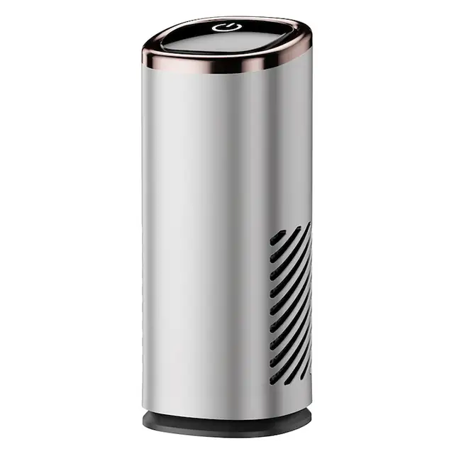 Purificator de aer portabil, H13 HEPA, generator de ion negativ si difuzor de aroma, alimentare USB-C, 3 trepte de viteza, argintiu, pentru birou si masina