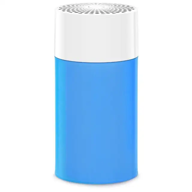 Purificator de aer, Blueair, design compact, alb/albastru, ideal pentru camere mici