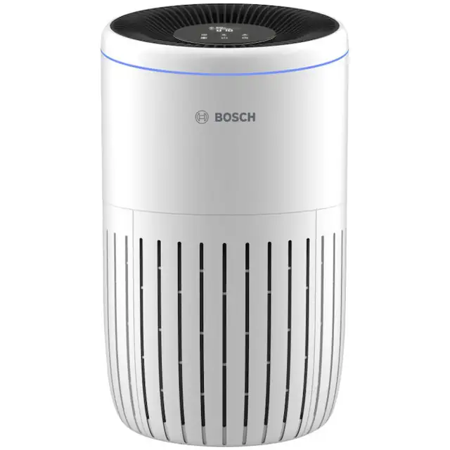Purificator de aer Bosch Air 4000 Wi-Fi, CADR 300m3/h, Prefiltru, filtru HEPA H13, filtru carbon activ, senzor de praf, timer, alb