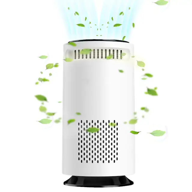 Purificator de Aer Smart IDAMAKON pentru Masina si Acasa 800W Functie Ionizare Filtru 3 in 1 Nanoscala Super Silent Touch Screen Priza de Aer 360° Eliminare Mirosuri Urate Purificare Fum Pasiv Compact Portabil Potrivit Alb