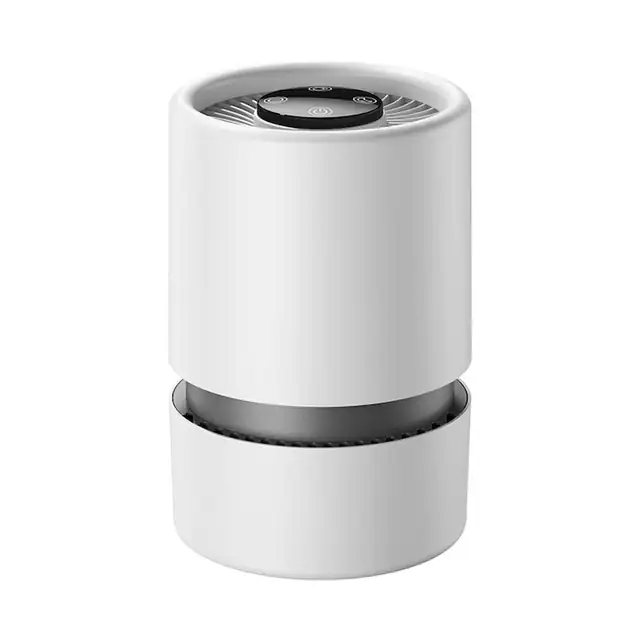 Purificator de aer multifuncțional, filtrare H13, 12m2, ioni negativi, alb-negru, alimentare USB-C