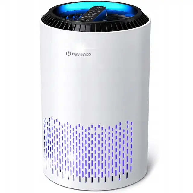 Purificator de aer, REVENTO, alb, functie de aromaterapie, timer, filtru HEPA