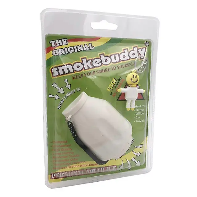 Purificator de aer personal Smokebuddy, filtru activat, alb, 2.5x2.5x4.0in