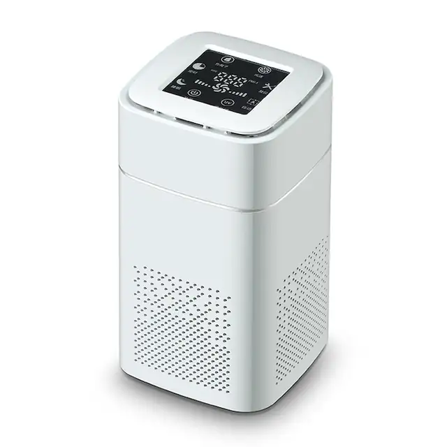 Purificator de aer desktop, eliminare mirosuri si formaldehida, filtrare eficienta, alb, compact