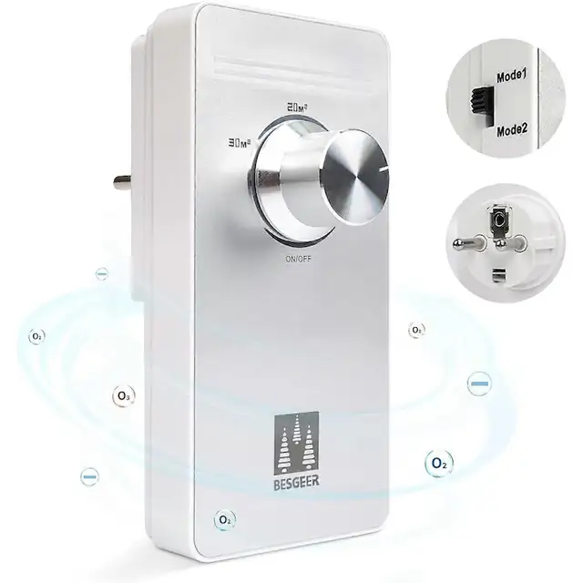 Purificator de aer mini, generator de ozon, 2 moduri, compact, pentru baie, dormitor