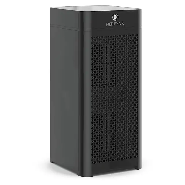 Purificator de aer Medify MA-40 cu filtru H13 True HEPA, 78 m2 acoperire, Filtreaza alergeni, fum, praf, mirosuri, polen, par de animale, Liniste, Indeparteaza 99, 9% particule de pana la 0, 1 microni, Negru, 1 buc