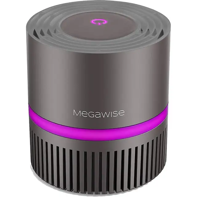 Purificator de aer MEGAWISE H13 HEPA pentru casa, purificator de aer de birou cu filtru HEPA adevarat, filtrare in 3 etape, design compact ultra silentios pentru dormitor, birou si spatii mici, EPI810