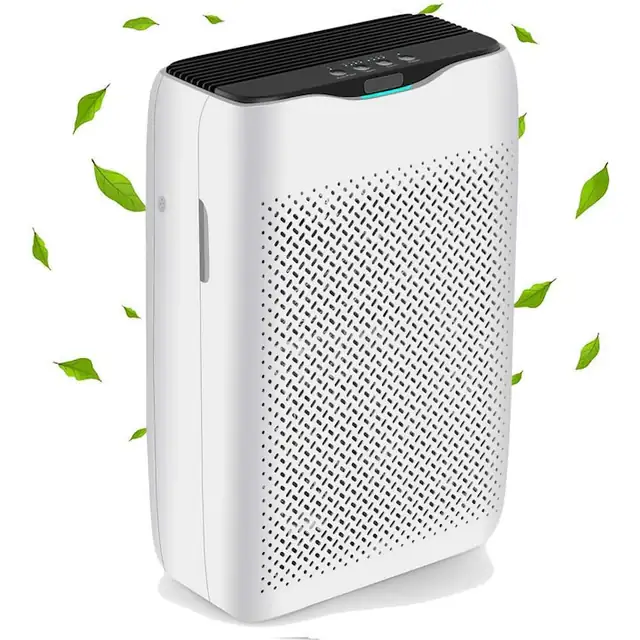 Purificator de aer Meykey bolnavi de alergie cu filtru de aer H13 HEPA impotriva 99, 97% din polenul prafului de mucegai, feedback privind calitatea aerului si modul automat, CADR 258m3/h pentru camerele pentru fumat, potrivit pentru acasa si birou