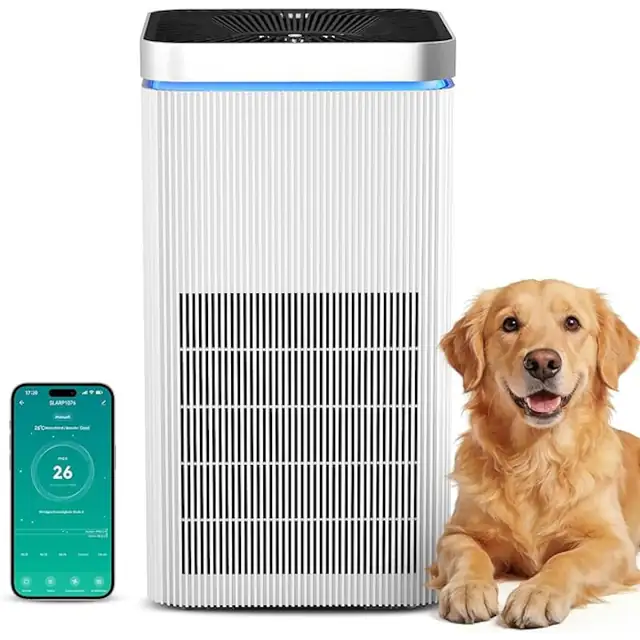 Purificator de aer Alphaappliance AP003 cu filtru HEPA, CADR 500 m³/h, pentru pana la 40 m², senzor calitate aer, mod automat