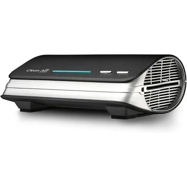 Purificator de aer Clean Air Optima CA-503T Compact Smart cu filtru HEPA H13, UV-LED si ionizator, silentios, 10 dB, pentru incaperi pana la 30 m², negru/gri