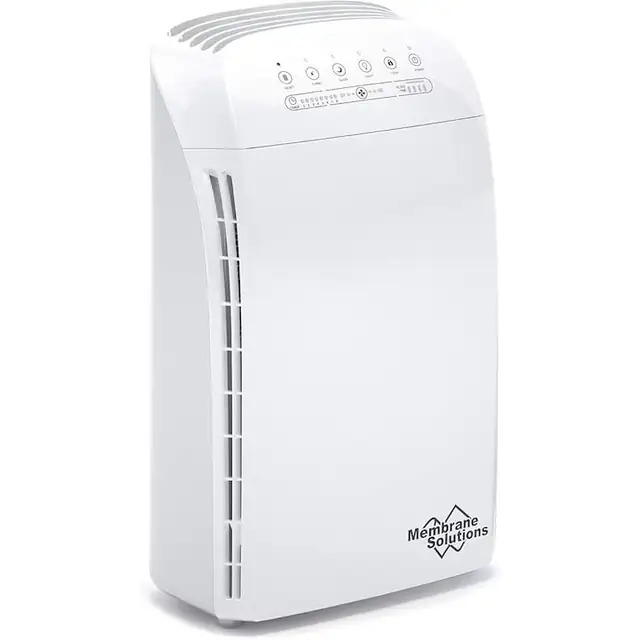 Purificator de aer Membrane Solutions MSA3, pentru persoanele cu alergii, pentru locuinte de pana la 147 m² si camere pentru fum, cu filtru H13 HEPA, functionare silentioasa 22 dB, elimina 99, 97% din praful, mucegaiul, fumul si polenul de pana la 0, 1 µm