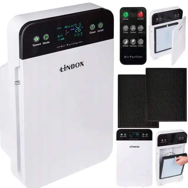 Purificator de aer automat 6 in 1, 35W, filtru HEPA, display LCD, set cu filtru suplimentar, pentru incaperi de pana la 60 m²
