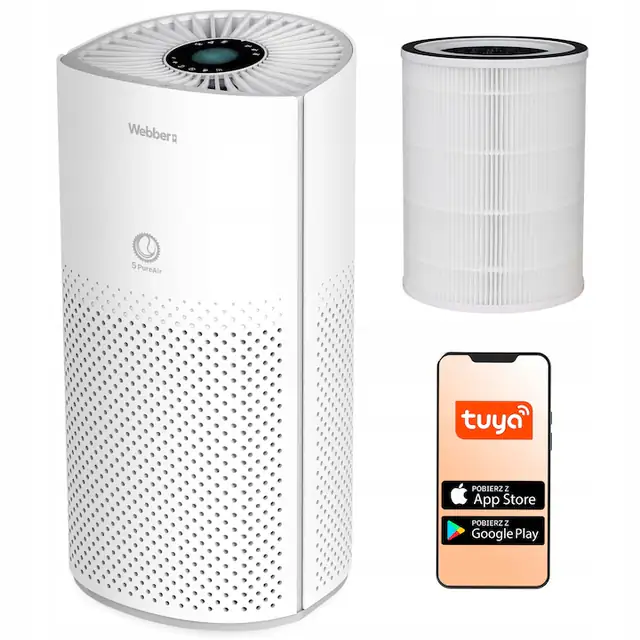 Purificator de aer inteligent Webber AP8550 HEPA H13 WiFi UV-C cu ionizare si AI
