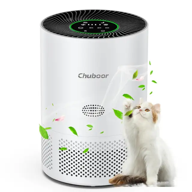 Purificator de aer Chuboor, HEPA, flux de aer 305 m³/h, pentru incaperi pana la 110 m², 25 dB