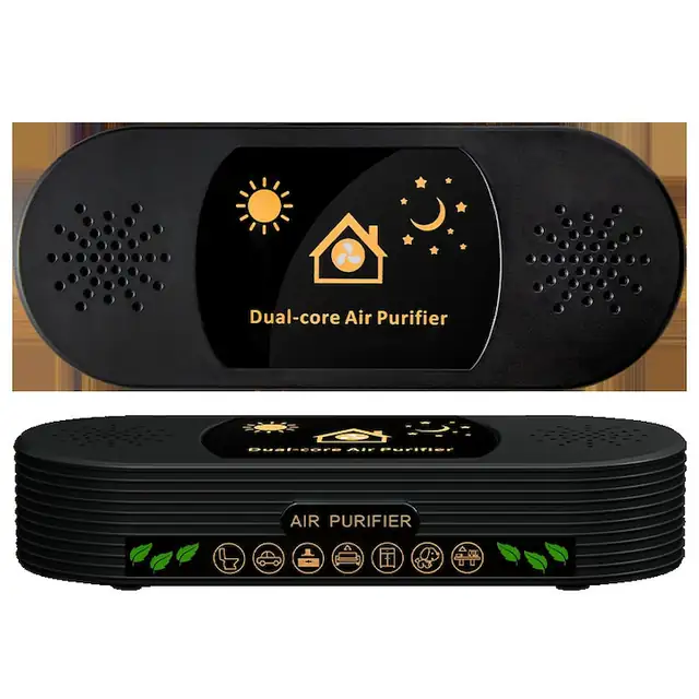 Purificator de aer compact, senzor inteligent, tehnologie 3-in-1, negru, USB
