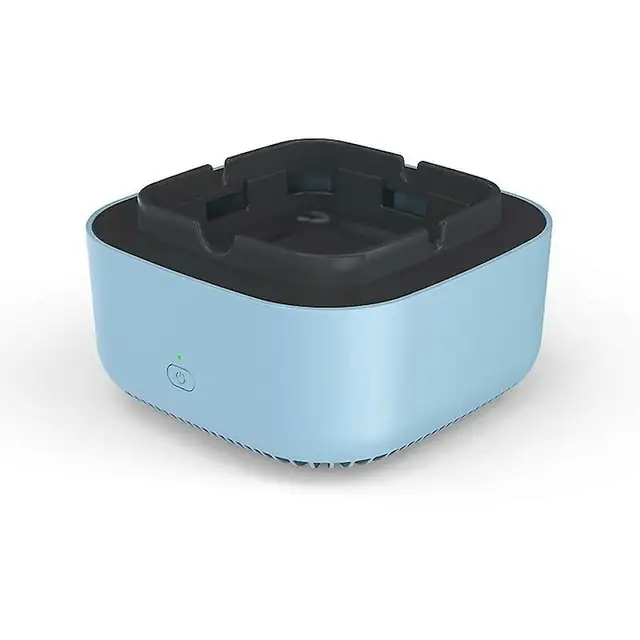 Purificator de aer automat, 360°, fara fum, cu functie de oprire automata, albastru, set cu filtru de bumbac si tableta de aromaterapie