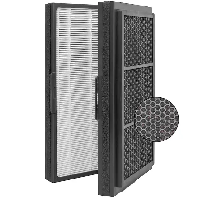 Filtru Lhari Pro Smokestop compatibil cu purificatoarele de aer Blueair Pro M, Pro L, Pro XL, filtru pliabil de particule si carbon, praf, polen, indepartare a fumului