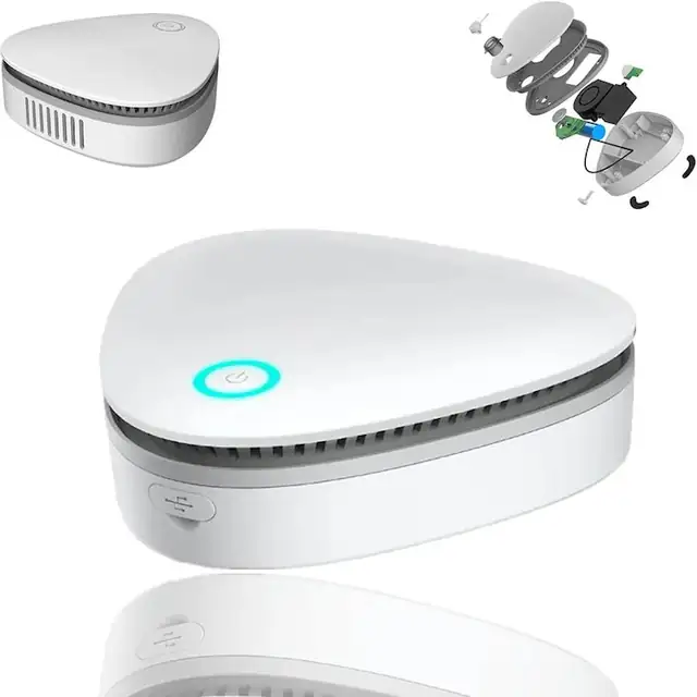Purificator de aer portabil, tehnologie avansata de deodorare, compact, fara filtru, 1800mAh, pentru spatii inchise
