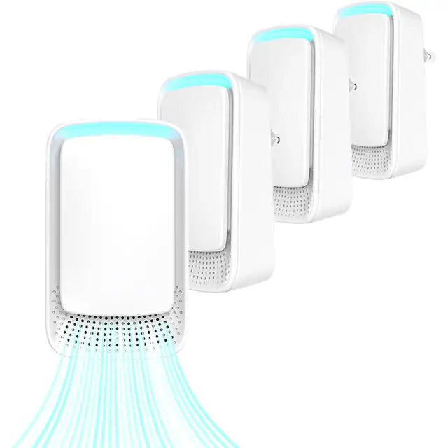 Purificator de aer, 4 piese, ion negativ, alb, plug-in
