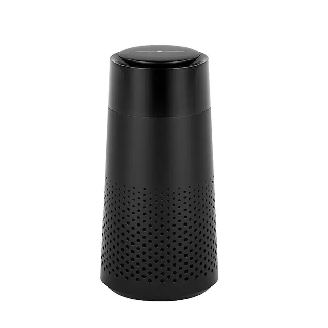 Purificator de aer portabil, tehnologie avansata, filtrare tripla, iluminare ambientala, negru