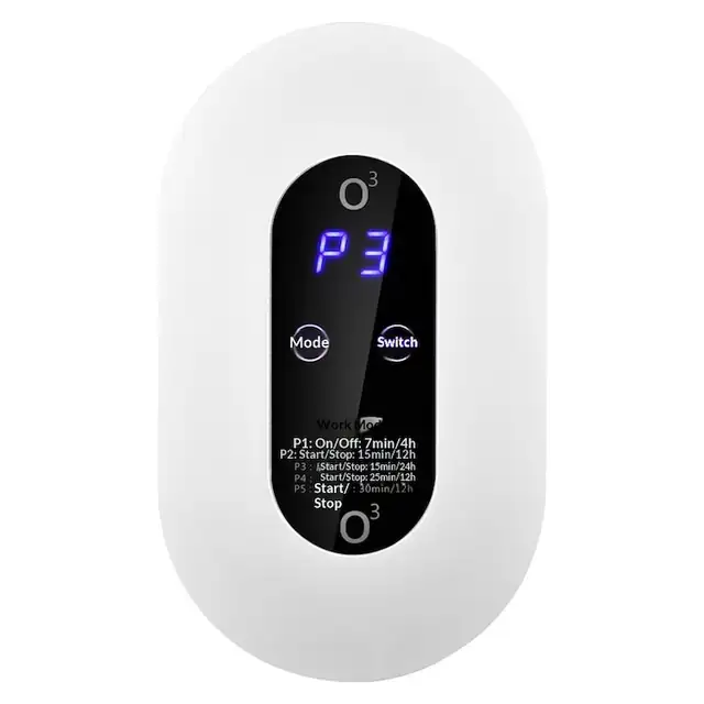 Aparat dezinfectare aer cu ozon AMYMAT, purificator automat antibacterian, design portabil, pentru litiera pisici și baie