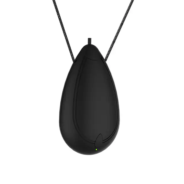 Purificator de aer personal portabil, design colier, 20 milioane de ioni negativi/cm2, negru, 40x70x27mm