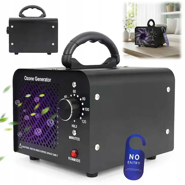 Purificator de aer BEDEE, generator de ozon 30000 mg/h, 85 W, negru, 18,5x17x13 cm, cu timer 120 min