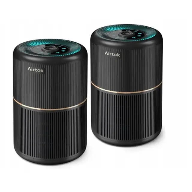 Set 2 x purificatoare de aer HEPA H13 cu aromaterapie, negru, 10W, 35m²