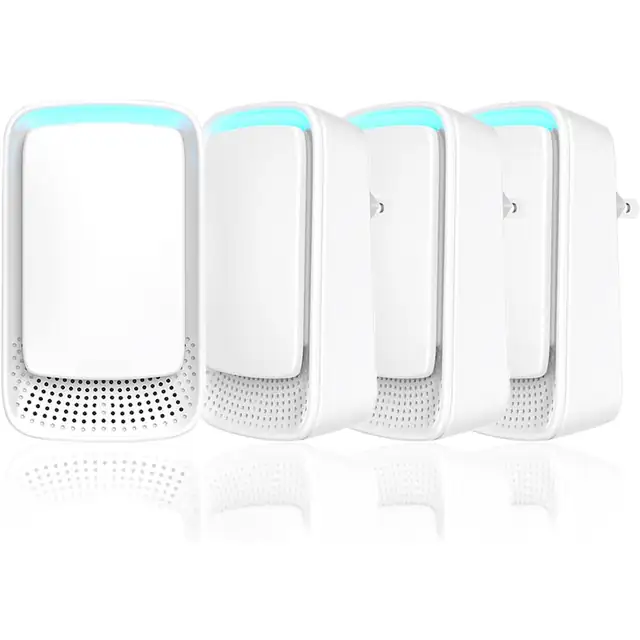 Purificator de aer negativ cu ioni, set de 4, design compact, portabil, fara filtru, alb